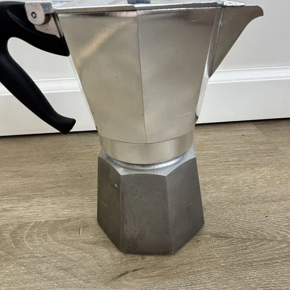 Bialetti Moka Express Espresso Maker Aluminum Stovetop Coffee Pot 3Cup Italy VTG